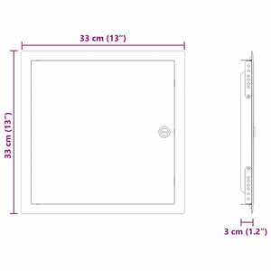 Πάνελ Πρόσβασης Λευκό 33 x 33 x 3 cm Ατσάλι