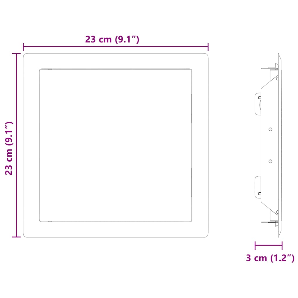 Πάνελ Πρόσβασης 2 pcs Λευκό 23 x 23 x 3 cm Ατσάλι