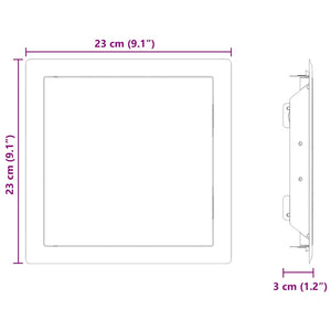Πάνελ Πρόσβασης 2 τεμ. Λευκό 23 x 23 x 3 cm Ατσάλι
