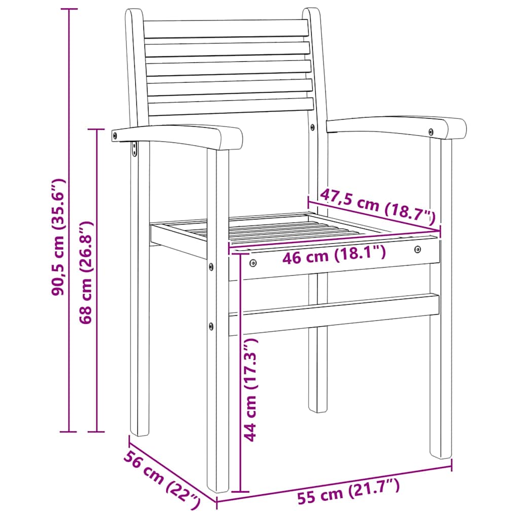Καρέκλα 4 pcs Καφέ 56 x 55 x 90.5 εκ Στερεό Ξύλο Τίκ - Pakobazaar