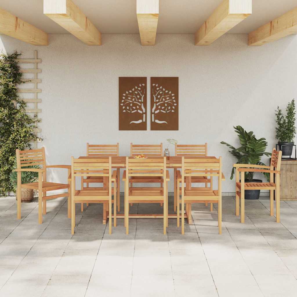 Καρέκλα 8 pcs Καφέ 56 x 55 x 90.5 εκ Στερεό Ξύλο Τίκ