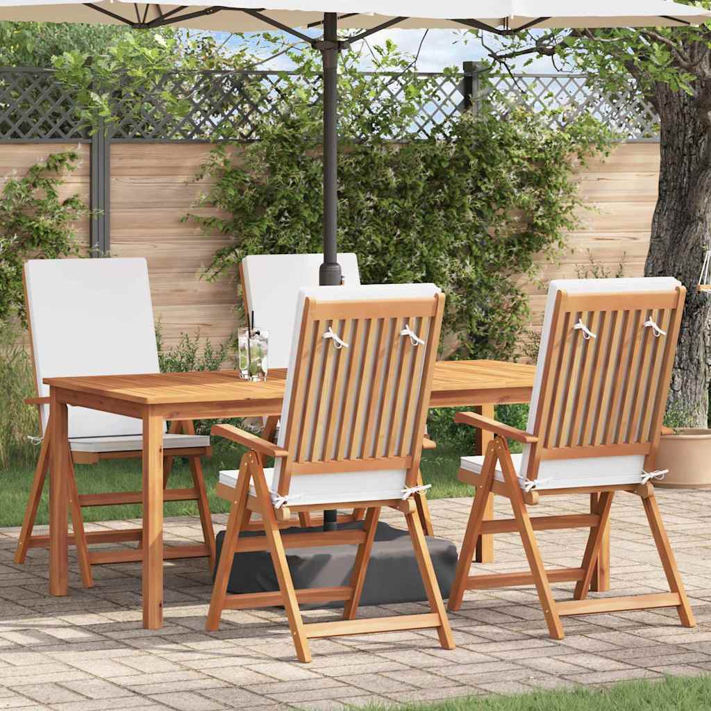 Καρέκλα Κήπου 4 pcs Καφέ και Λευκό 57 x 71.5 x 104 εκ