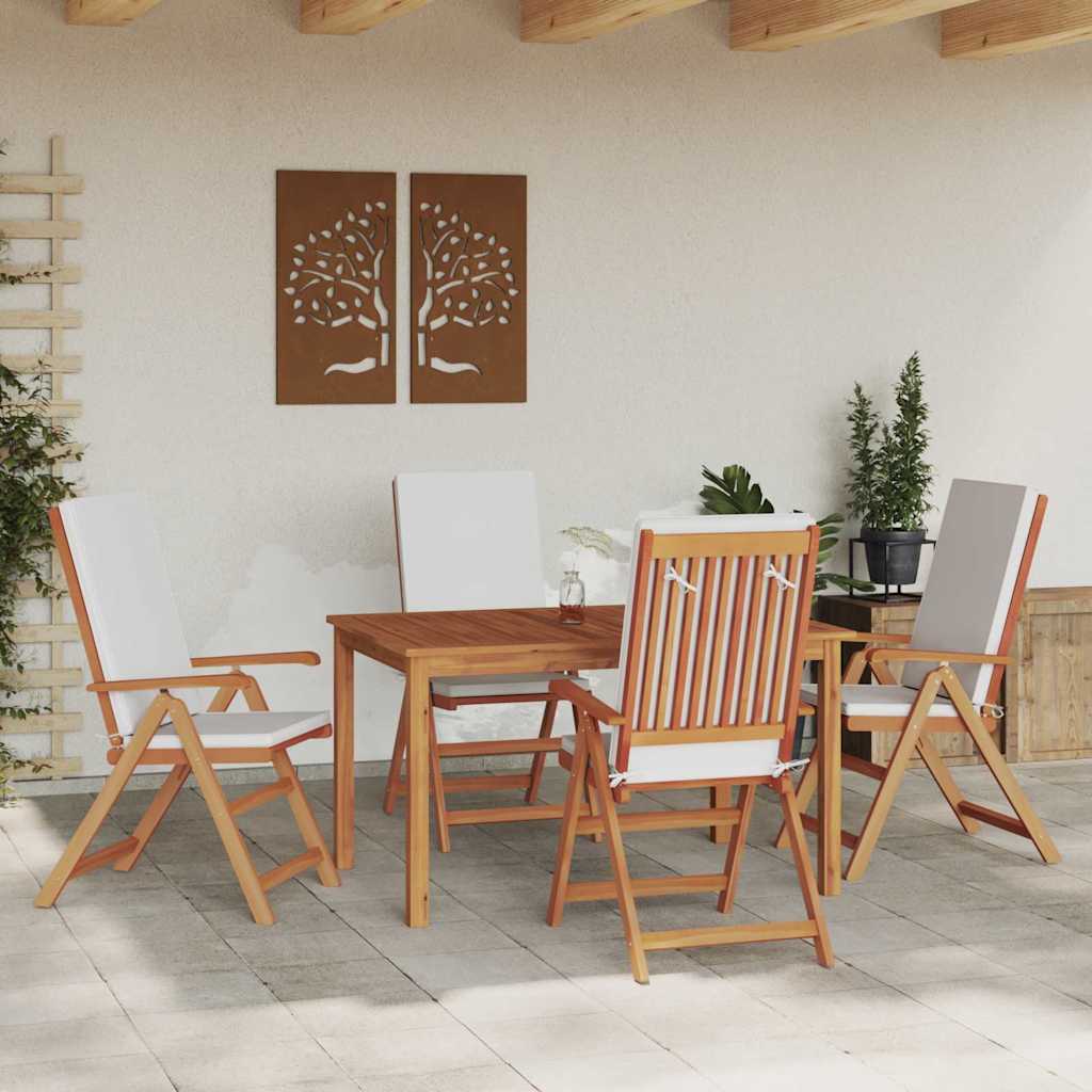 Καρέκλα Κήπου 4 pcs Καφέ και Λευκό 57 x 71.5 x 104 εκ