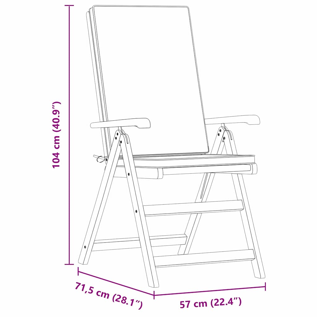Καρέκλα Κήπου 4 pcs Καφέ και Λευκό 57 x 71.5 x 104 εκ