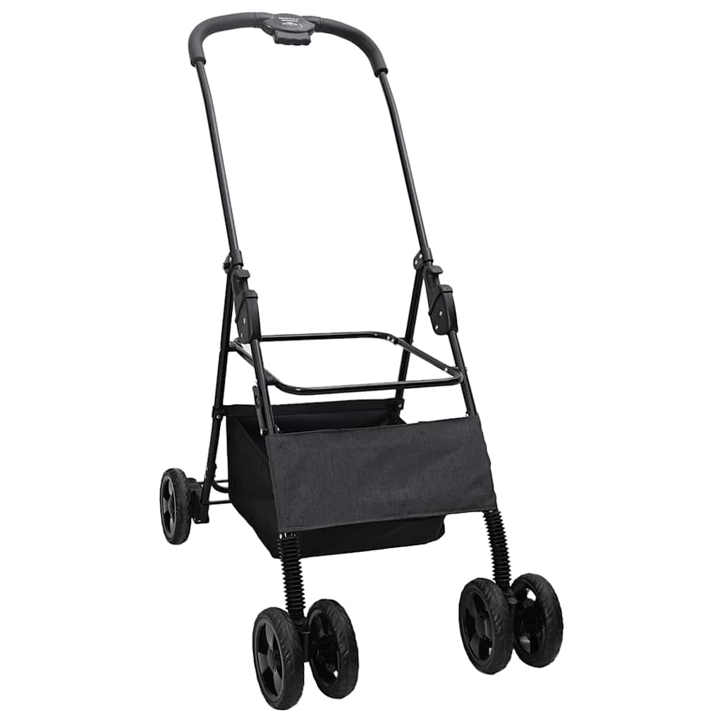 Αναδιπλούμενο Καροτσάκι Κατοικίδιων Μαύρο 81 x 47 x 99 εκ. - Pakobazaar