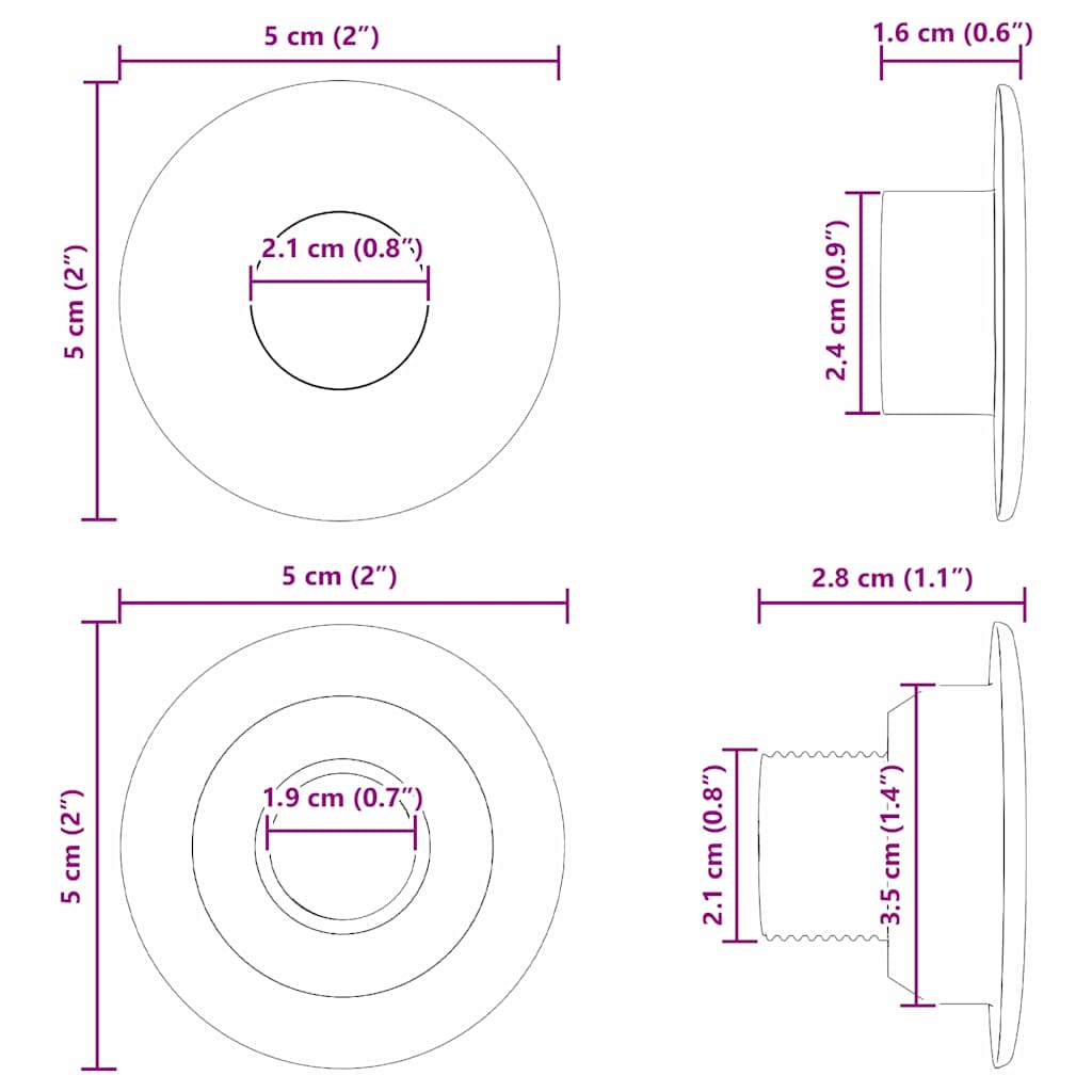 Ρουλεμάν τραπεζιού ποδοσφαίρου 10 pcs Μαύρο 5 x 5 x 2,8 εκ. PP - Pakobazaar