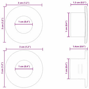 Σταματήματα Φουσκωτού Παιχνιδιού 10 pcs Μαύρο 3 x 3 x 1,4 εκ. - Pakobazaar