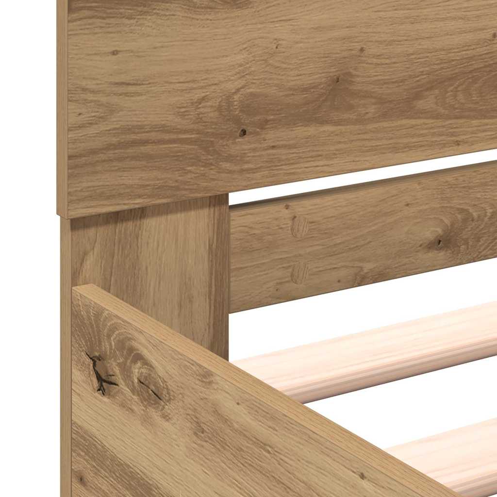 Σκελετός Κρεβατιού με κεφαλάρι Artisan Oak 203 x 185 x 70 εκ - Pakobazaar