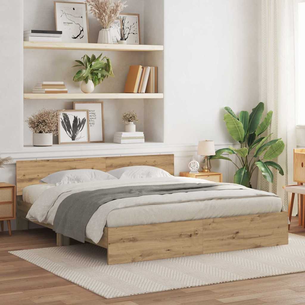 Σκελετός Κρεβατιού με κεφαλάρι Artisan Oak 203 x 185 x 70 εκ - Pakobazaar