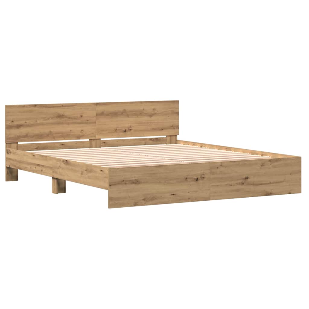 Σκελετός Κρεβατιού με κεφαλάρι Artisan Oak 203 x 185 x 70 εκ - Pakobazaar