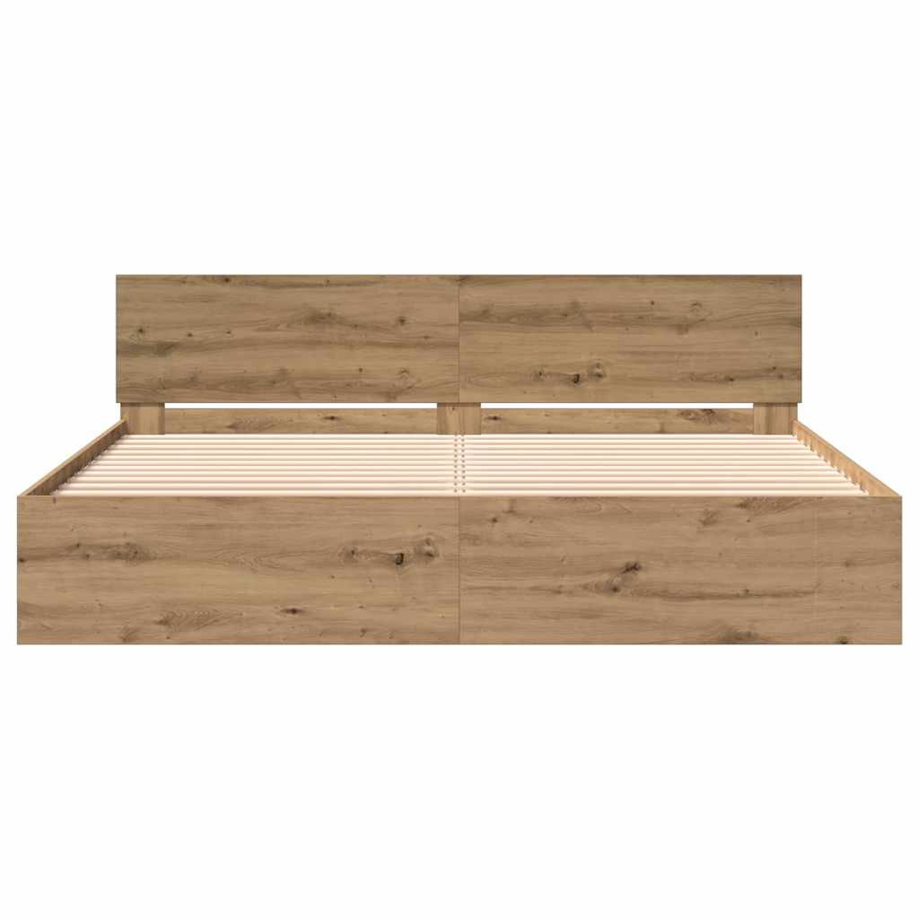 Σκελετός Κρεβατιού με κεφαλάρι Artisan Oak 203 x 185 x 70 εκ - Pakobazaar