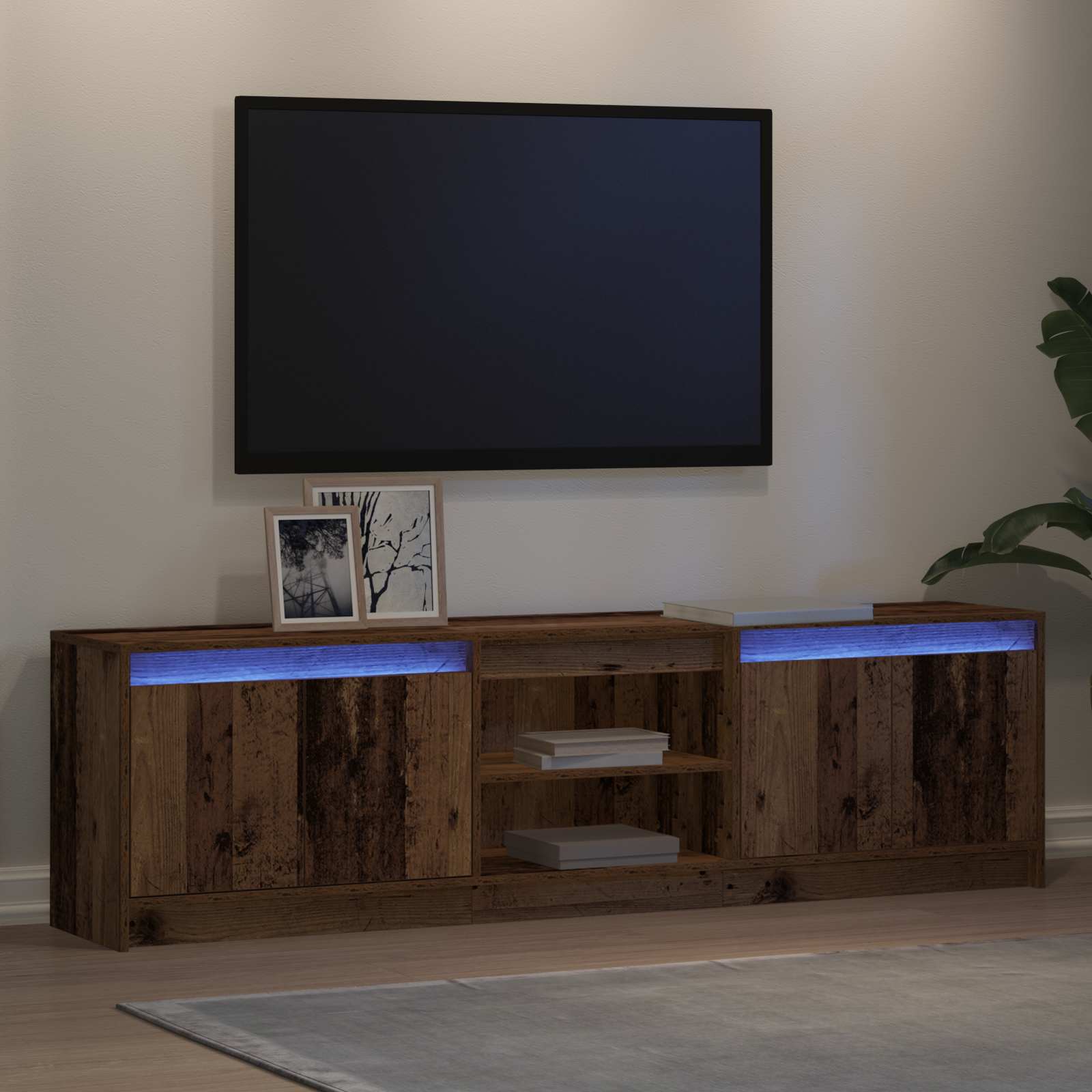 Μονάδες TV 2 pcs Καφέ 180 x 34 x 50 εκ Επεξεργασμένο ξύλο - Pakobazaar