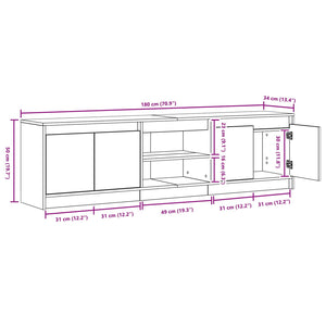 Μονάδες TV 2 pcs Καφέ 180 x 34 x 50 εκ Επεξεργασμένο ξύλο - Pakobazaar