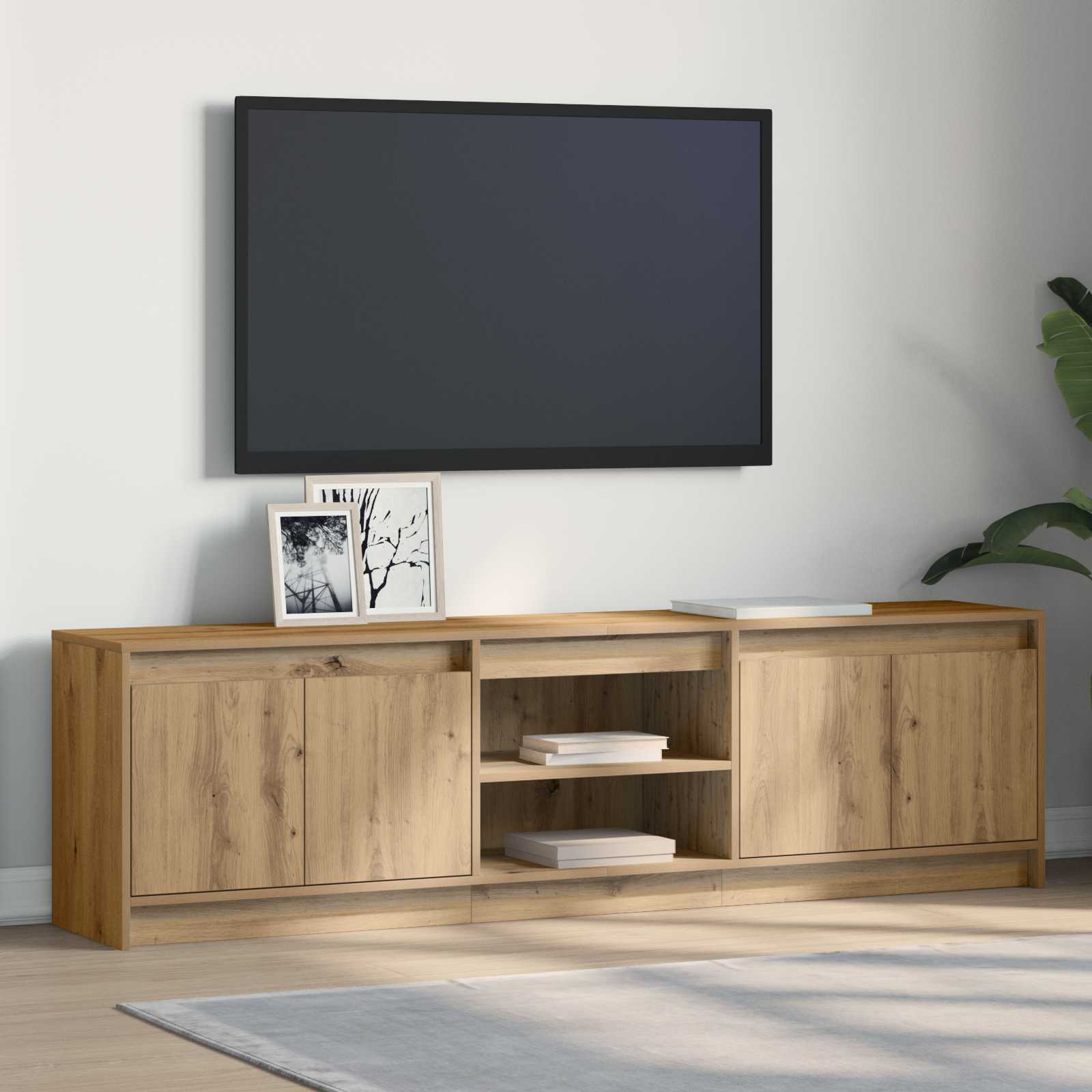 Μονάδες TV 2 pcs Καφέ 180 x 34 x 50 εκ Επεξεργασμένο ξύλο - Pakobazaar