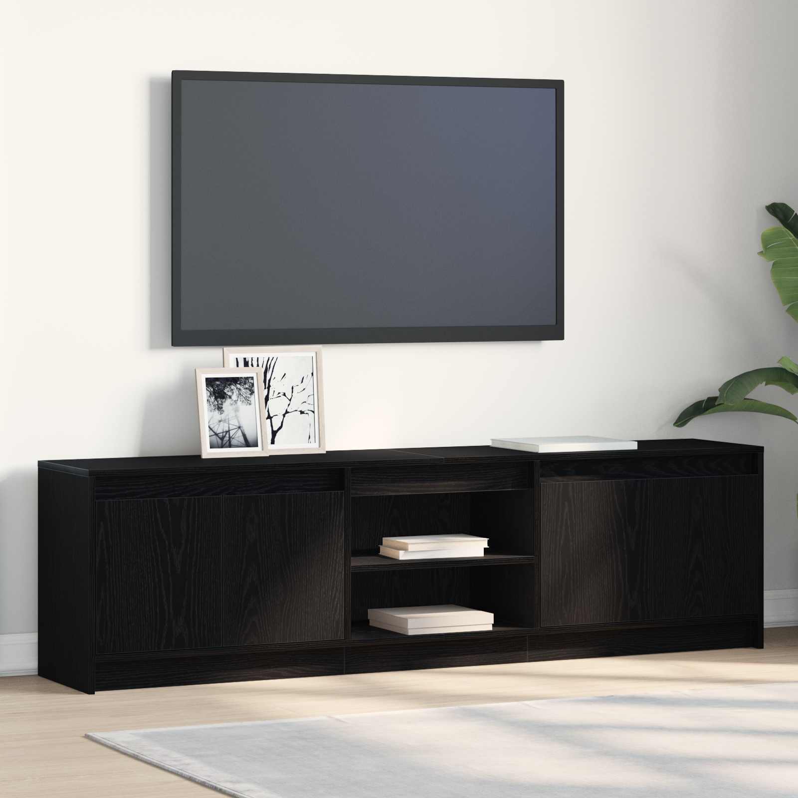 Μονάδες TV 2 pcs Μαύρο 180 x 34 x 50 εκ Επεξεργασμένο ξύλο - Pakobazaar