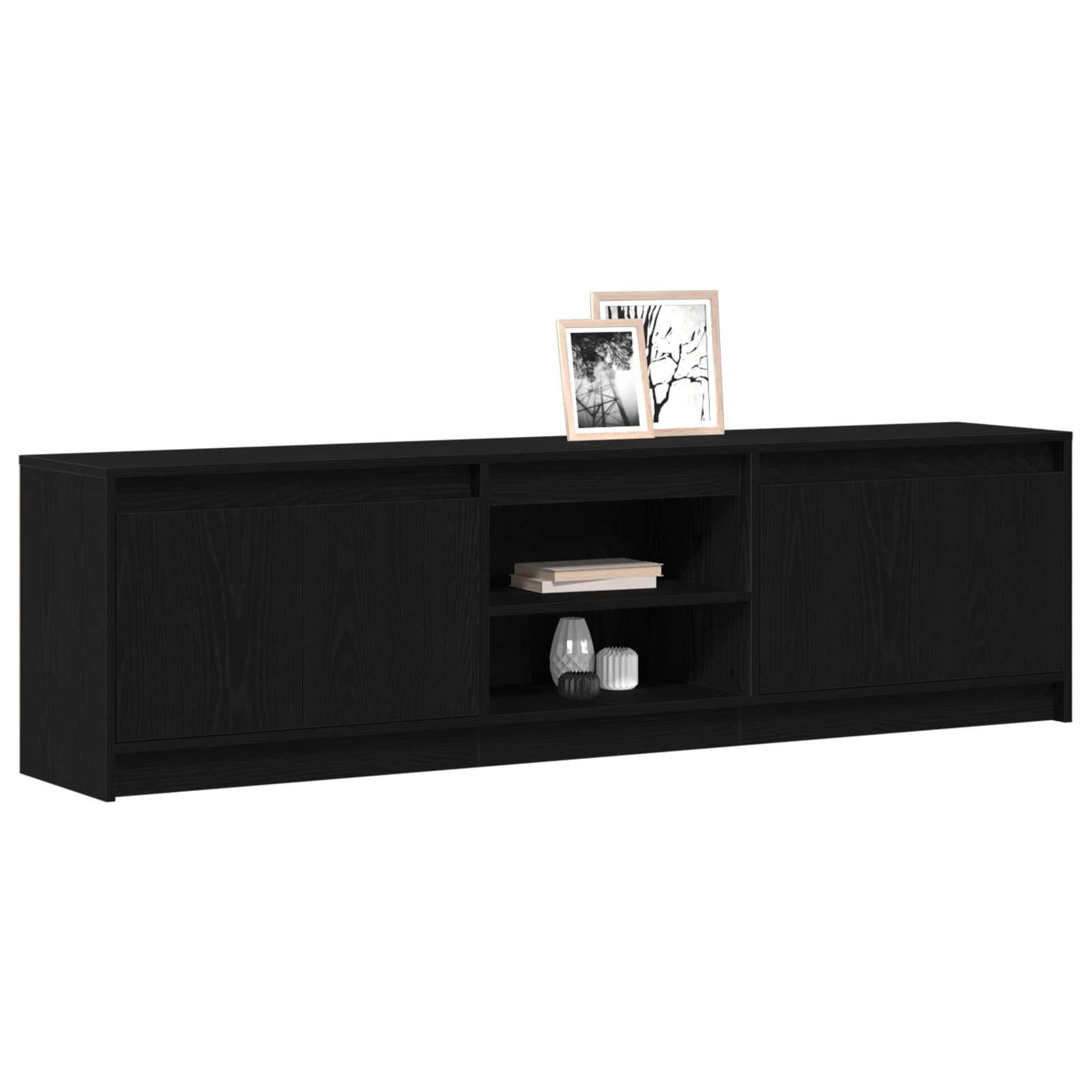 Μονάδες TV 2 pcs Μαύρο 180 x 34 x 50 εκ Επεξεργασμένο ξύλο - Pakobazaar