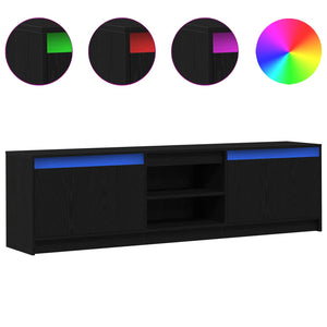 Μονάδες TV 2 pcs Μαύρο 180 x 34 x 50 εκ Επεξεργασμένο ξύλο - Pakobazaar