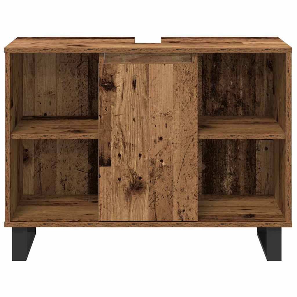 Σετ Επίπλων Μπάνιου με ράφι 3 pcs Καφέ Επεξεργασμένο ξύλο - Pakobazaar