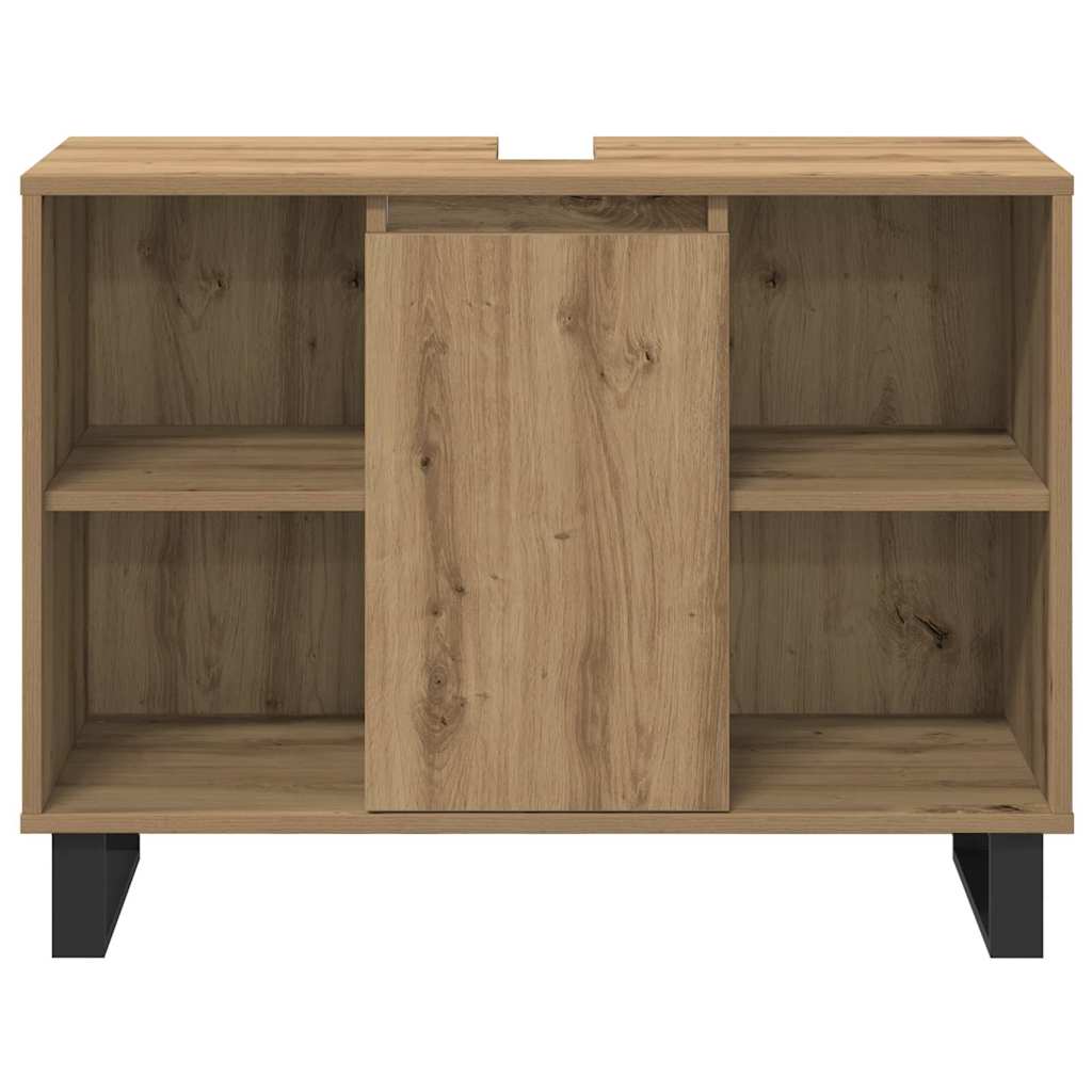 Σετ Επίπλων Μπάνιου με αποθήκευση 3 pcs Καφέ Επεξεργασμένο ξύλο