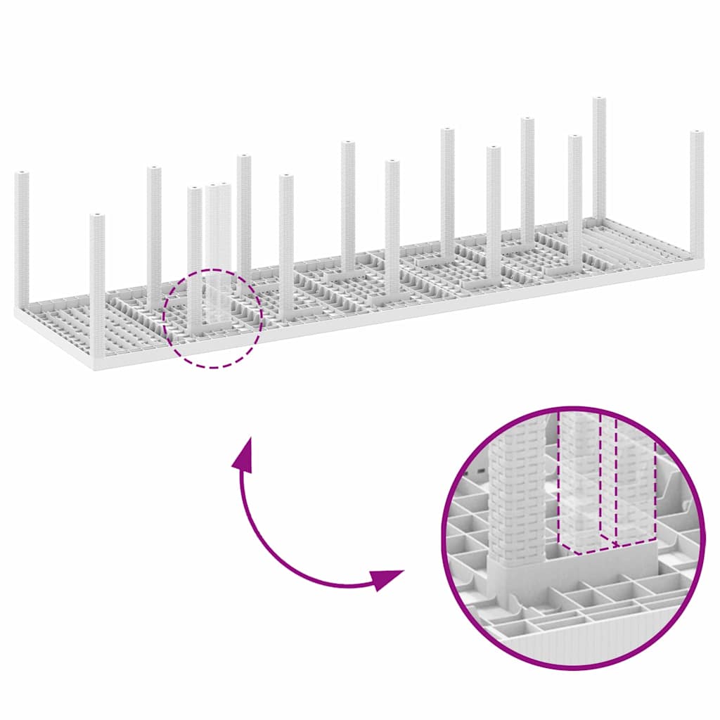 Τραπέζι Κήπου Λευκό 350 x 100 x 74 εκ. συνθετικό ρατάν