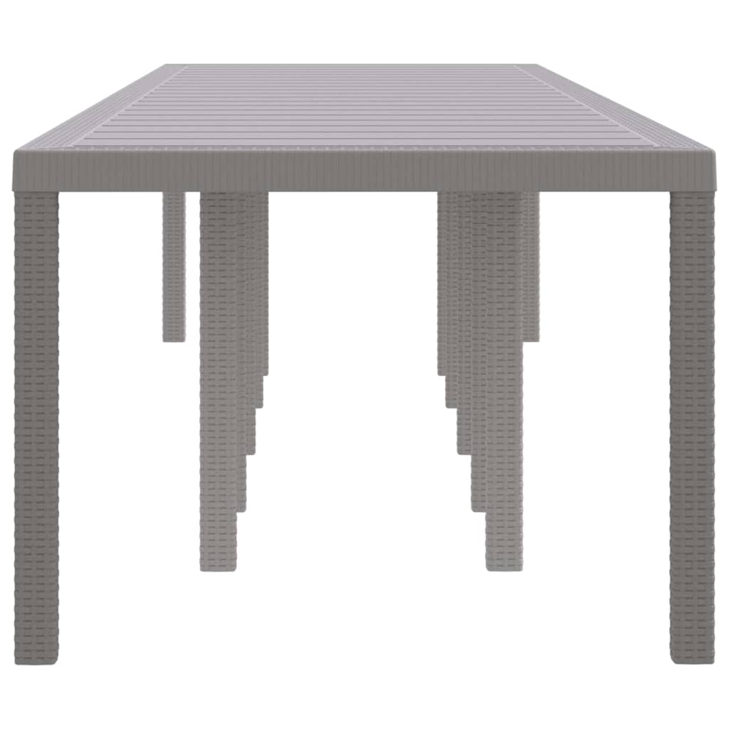 Τραπέζι Κήπου Ανοιχτό γκρι 350 x 100 x 74 εκ. συνθετικό ρατάν