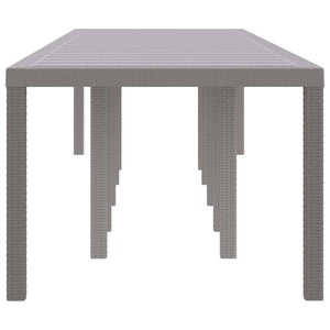 Τραπέζι Κήπου Ανοιχτό γκρι 350 x 100 x 74 εκ. συνθετικό ρατάν