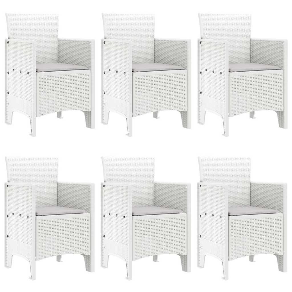 Σέτ φαγητού για κήπο 7 pcs Λευκό Rattan Polt