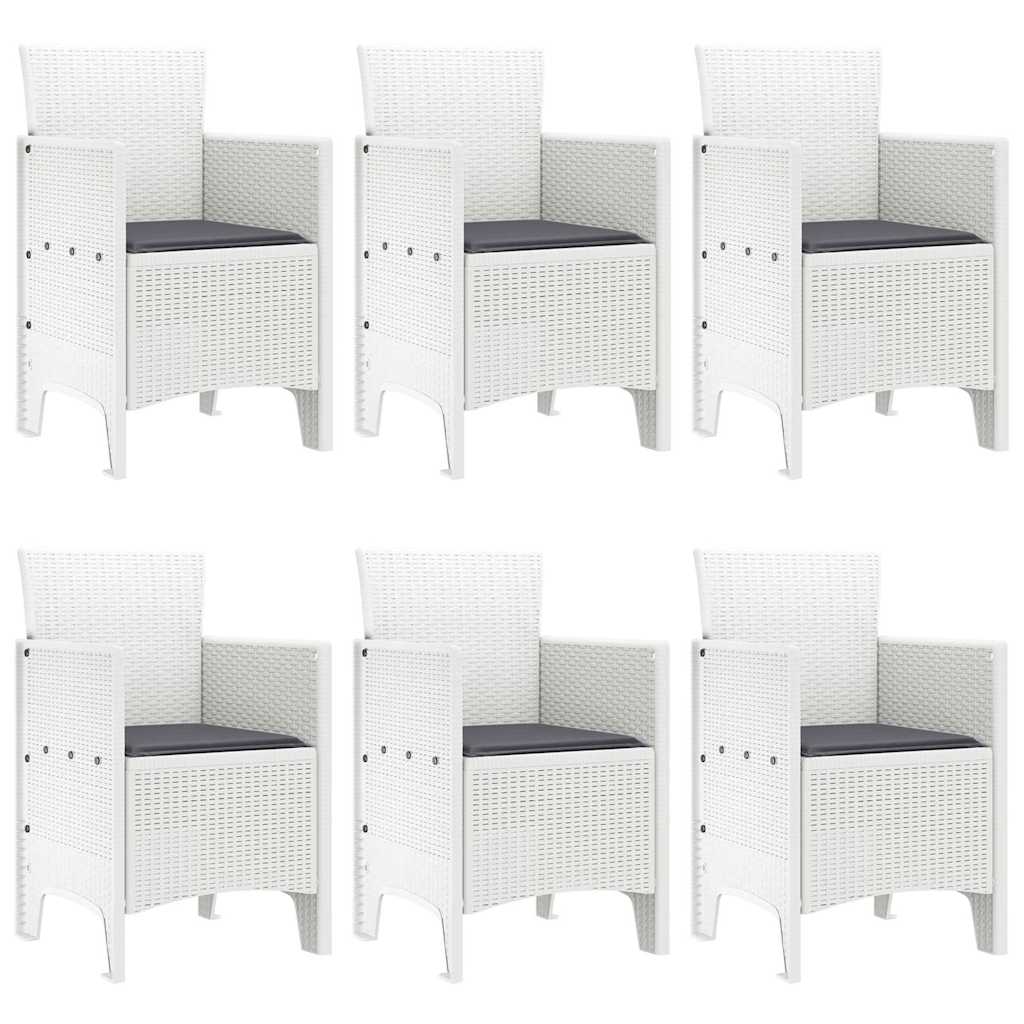 Σέτ φαγητού για κήπο 7 pcs Λευκό Rattan Polt