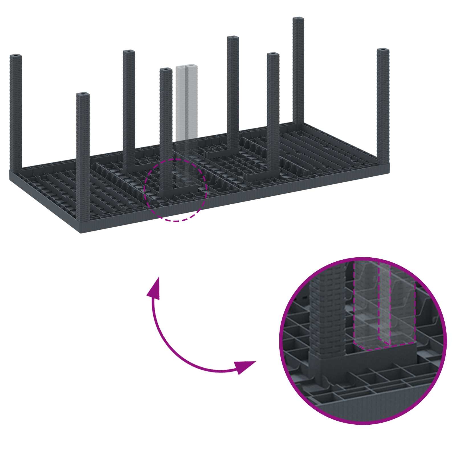 Σέτ φαγητού για κήπο 9 pcs Ανθρακί Πολυπροπυλένιο