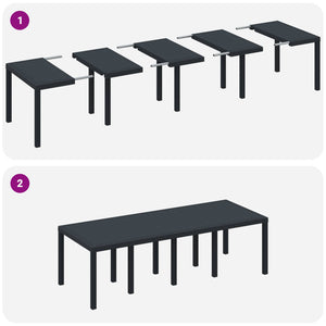 Σέτ φαγητού για κήπο 11 τμχ. Ανθρακί Πολυπροπυλένιο