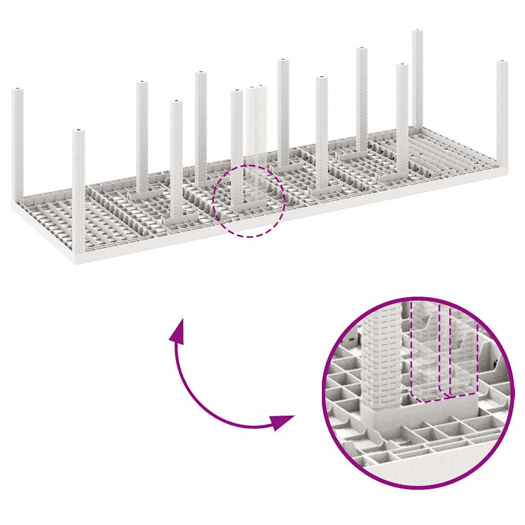 Σέτ φαγητού για κήπο 13 pcs Λευκό Πολυ ράταν