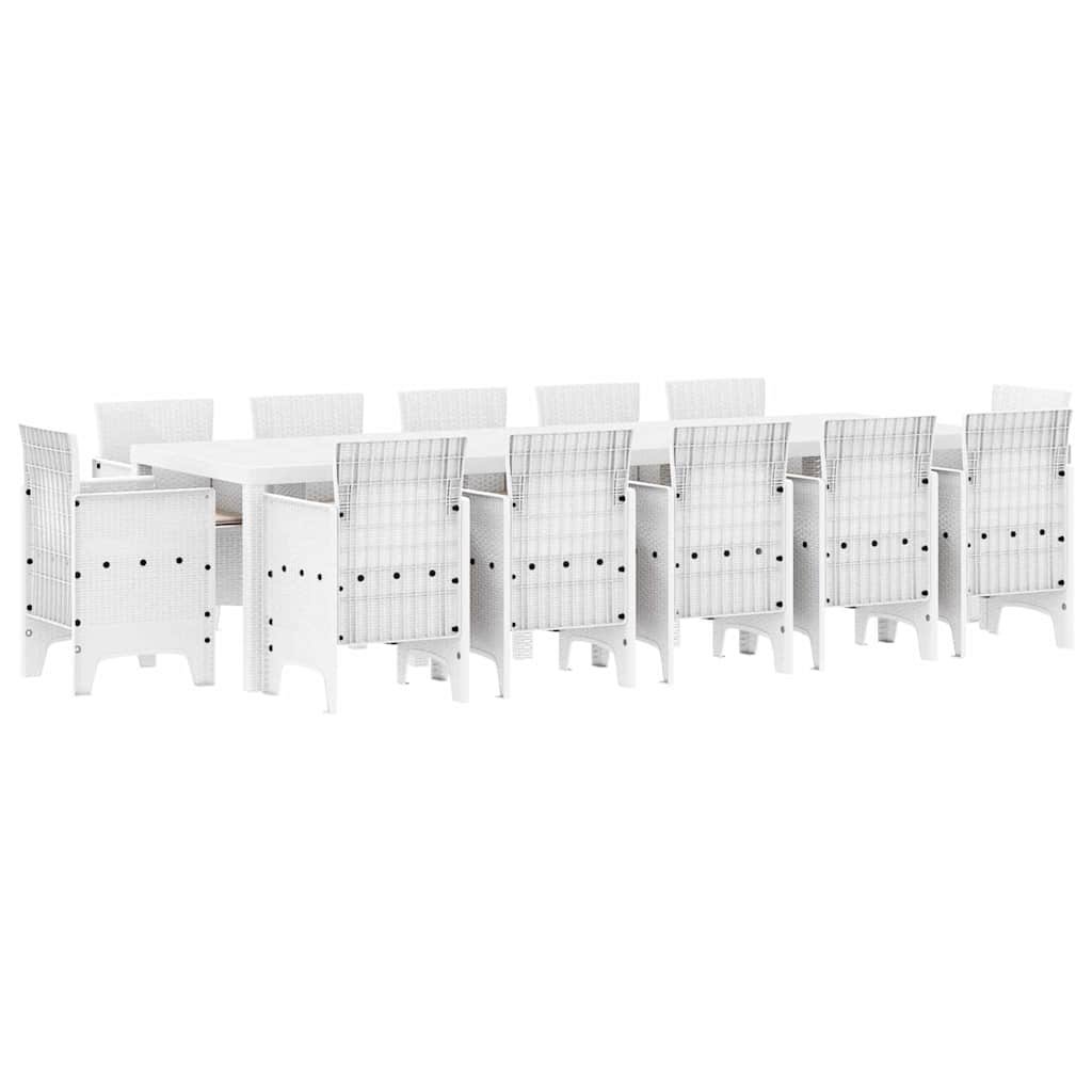 Σέτ φαγητού για κήπο με μαξιλάρι 13 pcs Λευκό και Ανοιχτό γκρι
