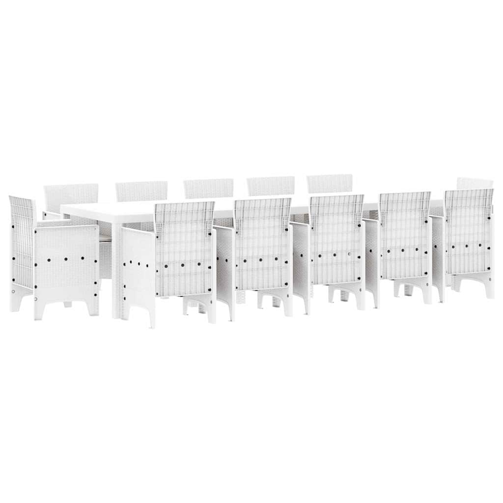 Σέτ φαγητού για κήπο με μαξιλάρι 13 pcs Λευκό και Ανοιχτό γκρι