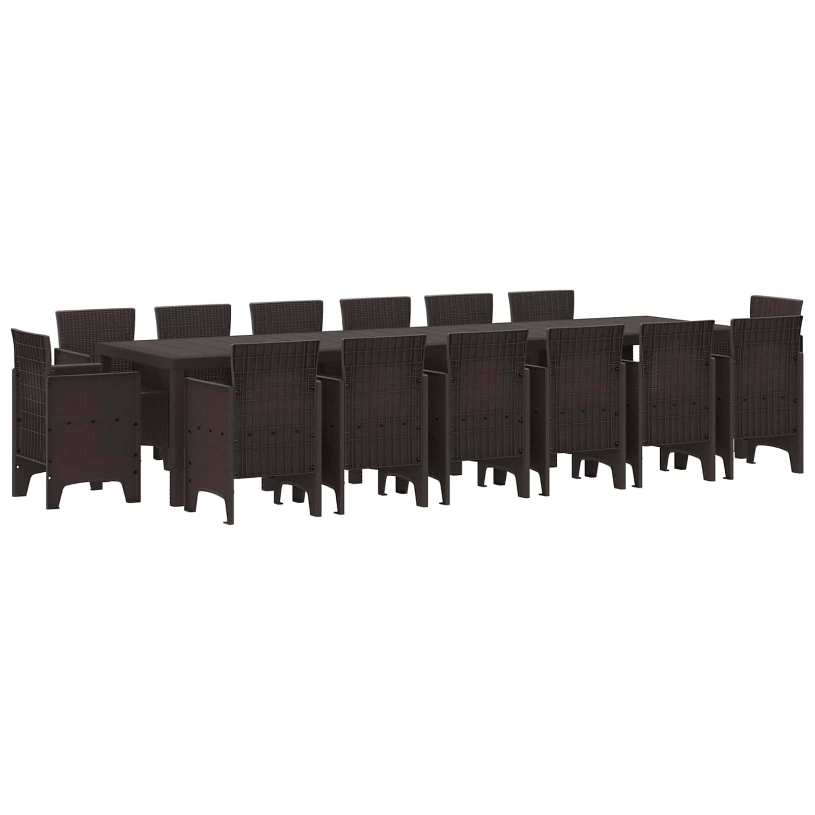 Σέτ φαγητού για κήπο 15 pcs Καφέ Rattan Polt - Pakobazaar
