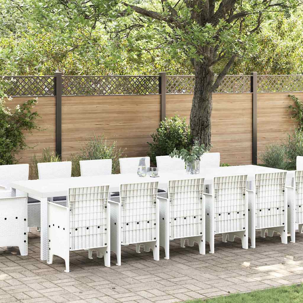 Σέτ φαγητού για κήπο 15 pcs Λευκό Rattan Polt