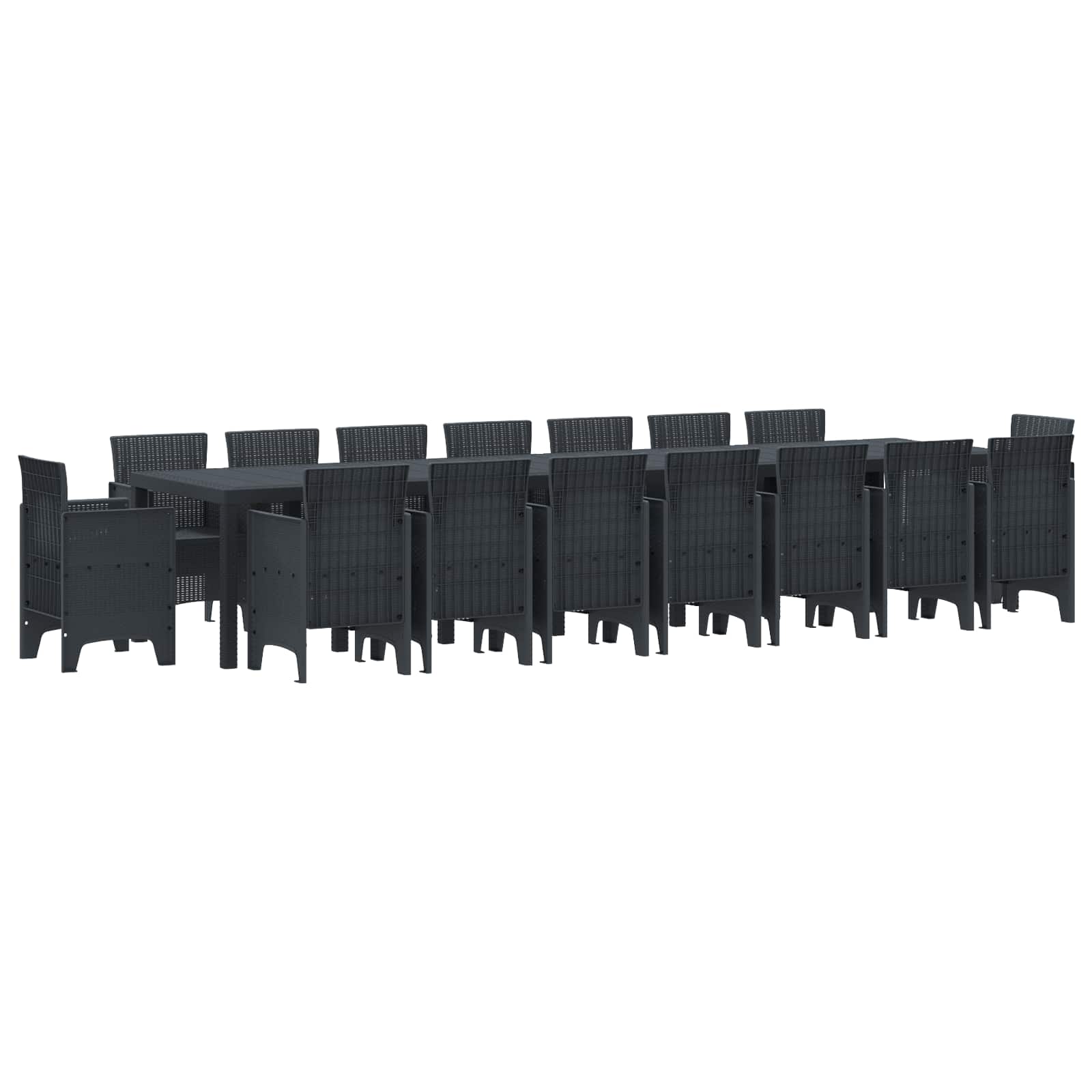 Σετ Τραπεζαρίας Κήπου με Μαξιλάρια 17 pcs Ανθρακί PP - Pakobazaar