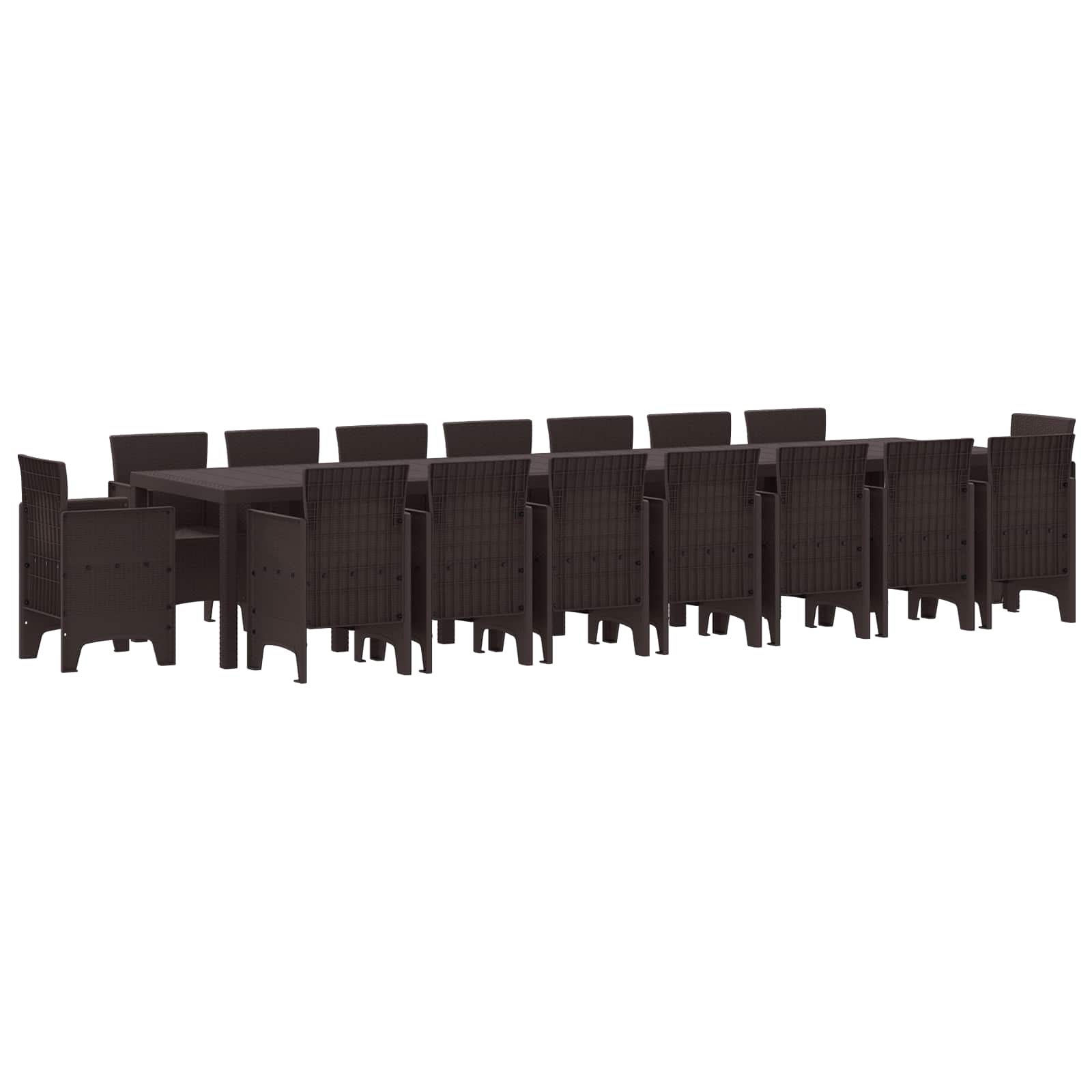 Σετ Τραπεζαρίας Κήπου με Μαξιλάρια με μαξιλάρι 17 pcs Καφέ PP - Pakobazaar