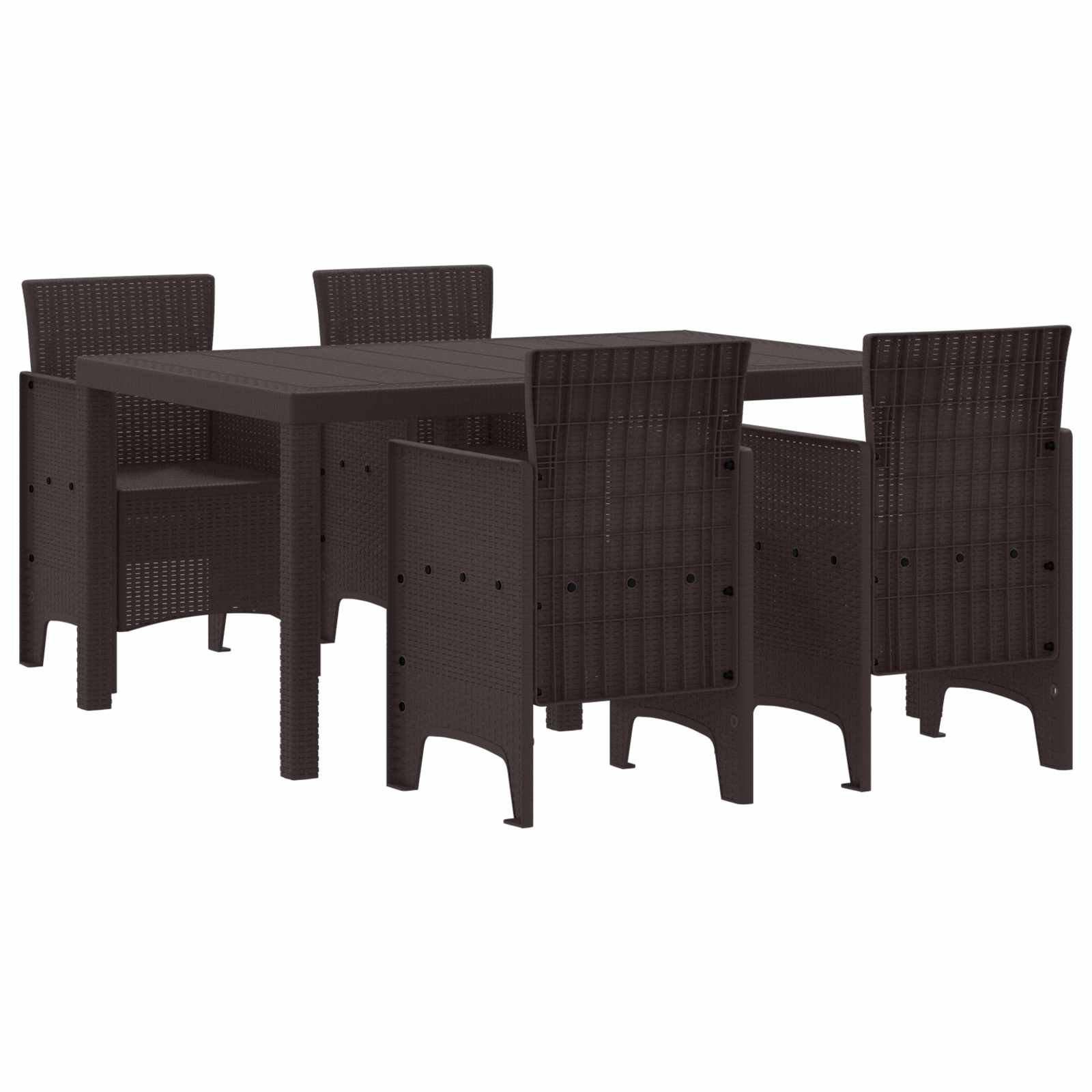 Σέτ φαγητού για κήπο 5 pcs Καφέ Rattan Polt - Pakobazaar
