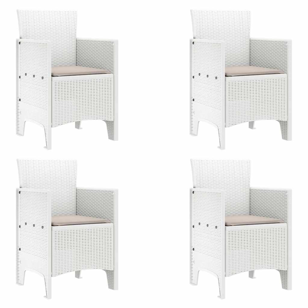 Σέτ φαγητού για κήπο 5 pcs Λευκό Rattan Polt