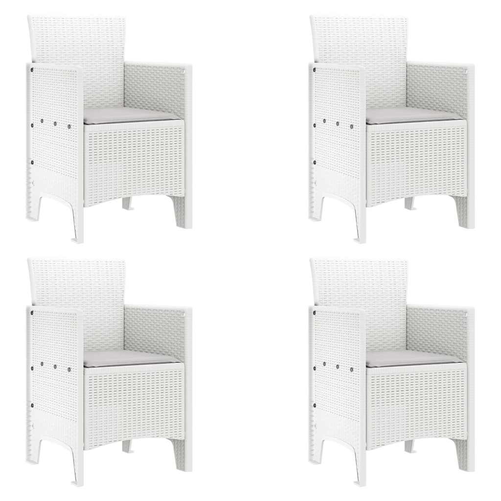 Σέτ φαγητού για κήπο 5 pcs Λευκό Rattan Polt
