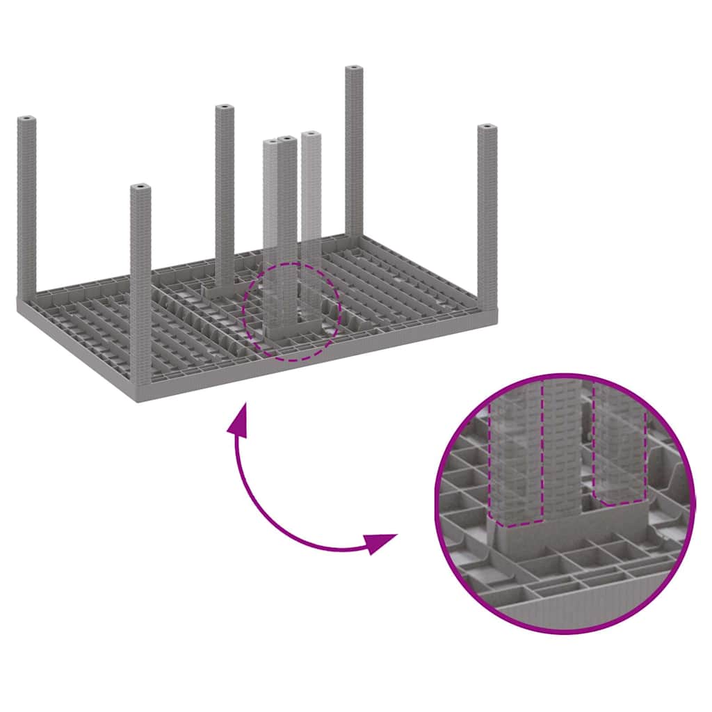 Σέτ φαγητού για κήπο 5 pcs Ανοιχτό γκρι Rattan Polt - Pakobazaar