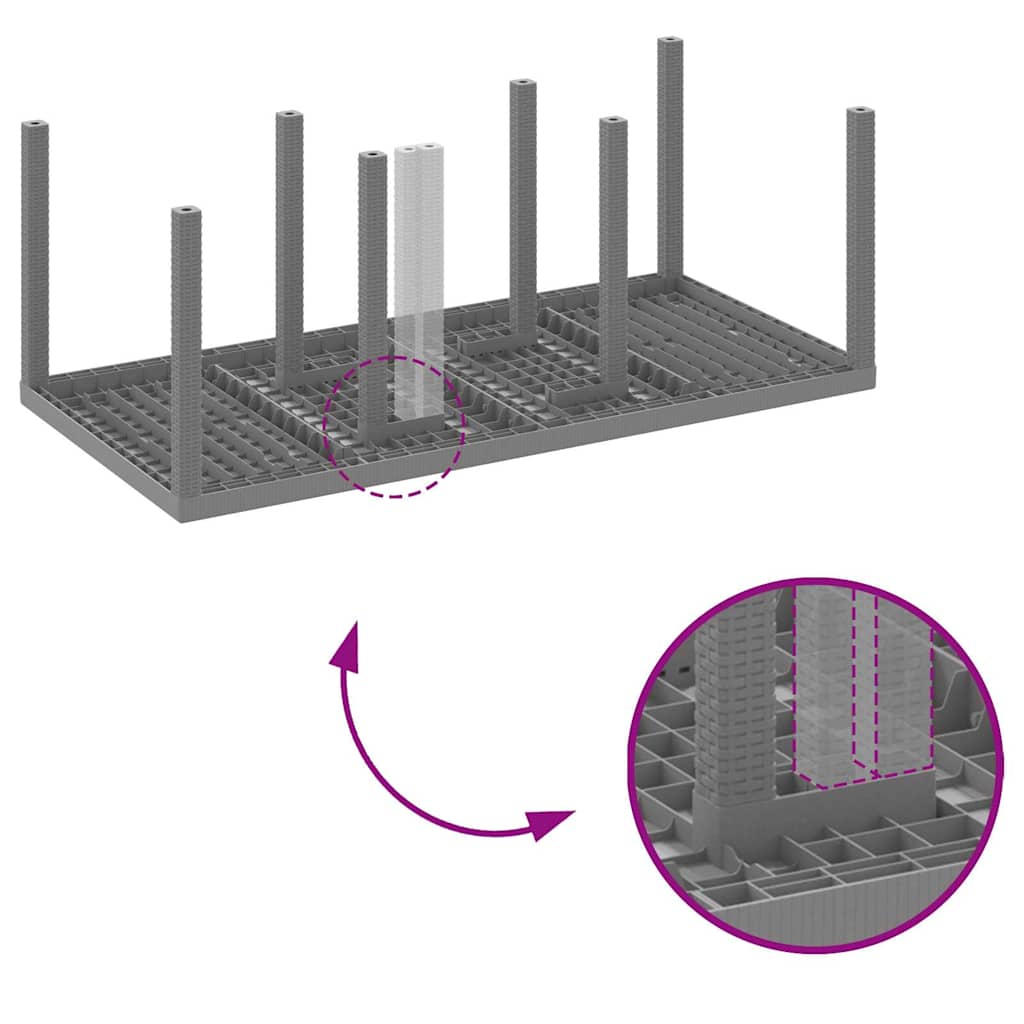 Σέτ φαγητού για κήπο 7 pcs Ανοιχτό γκρι Πολυπροπυλένιο
