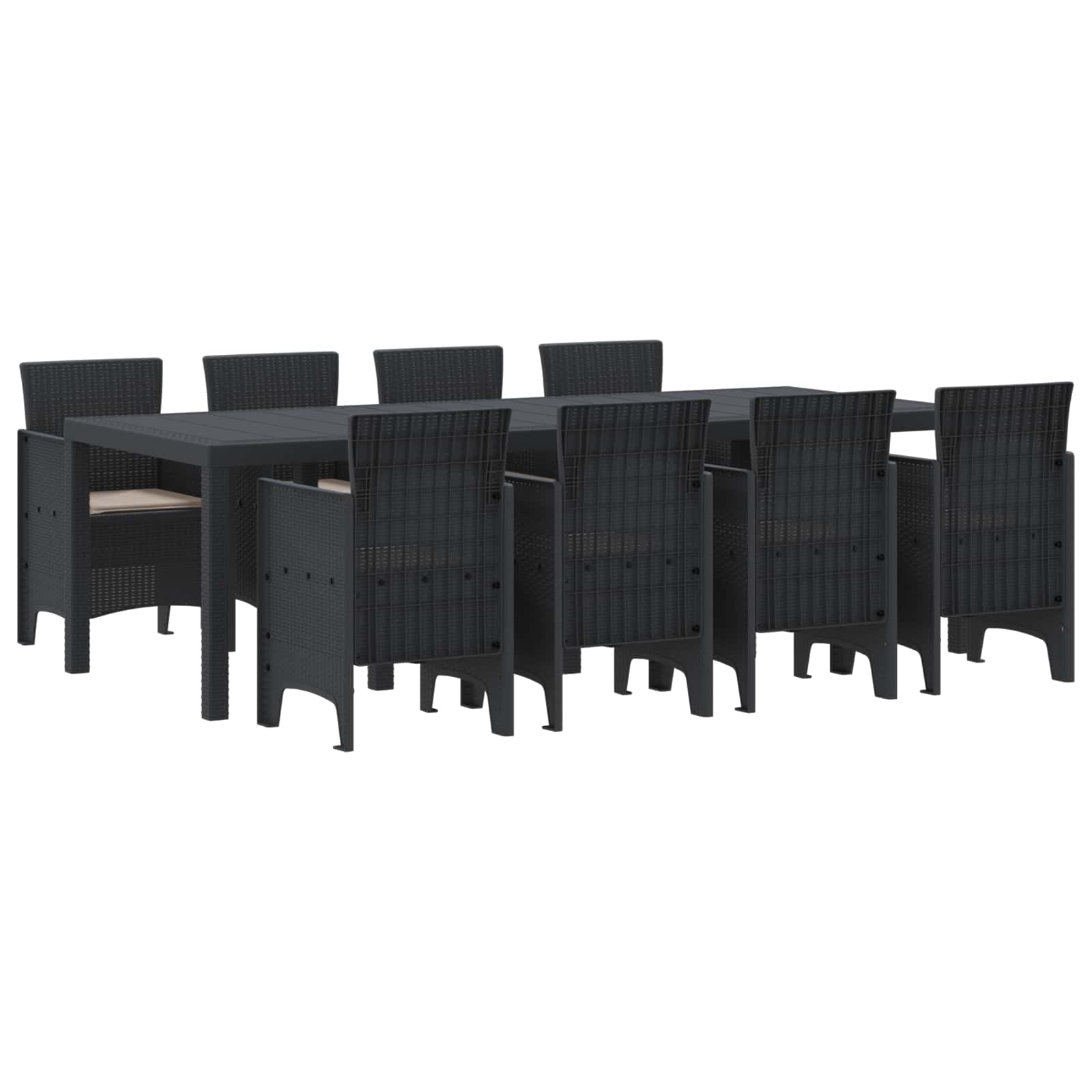 Σέτ φαγητού για κήπο 9 pcs Ανθρακί Πολυπροπυλένιο