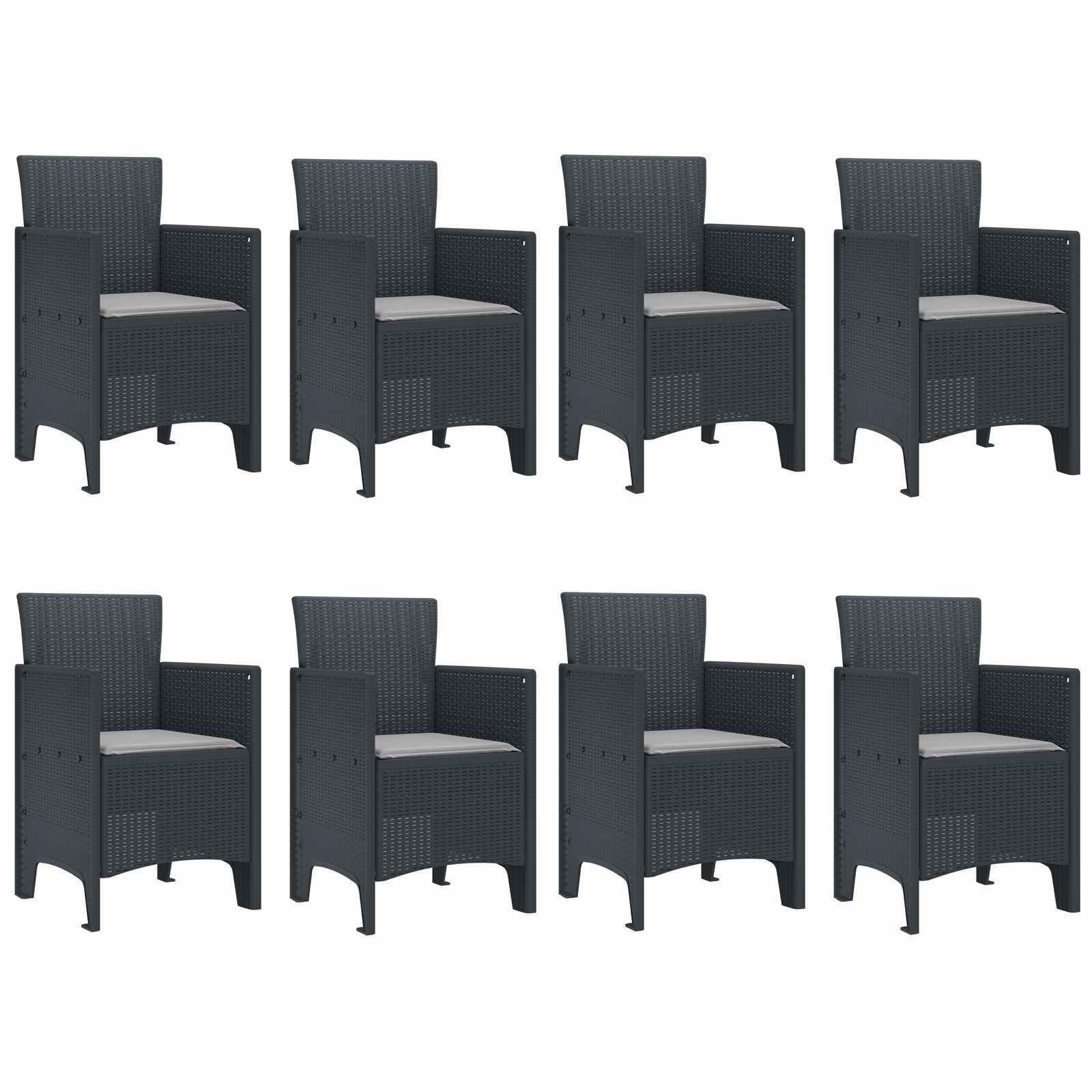 Σέτ φαγητού για κήπο 9 pcs Ανθρακί Πολυπροπυλένιο - Pakobazaar