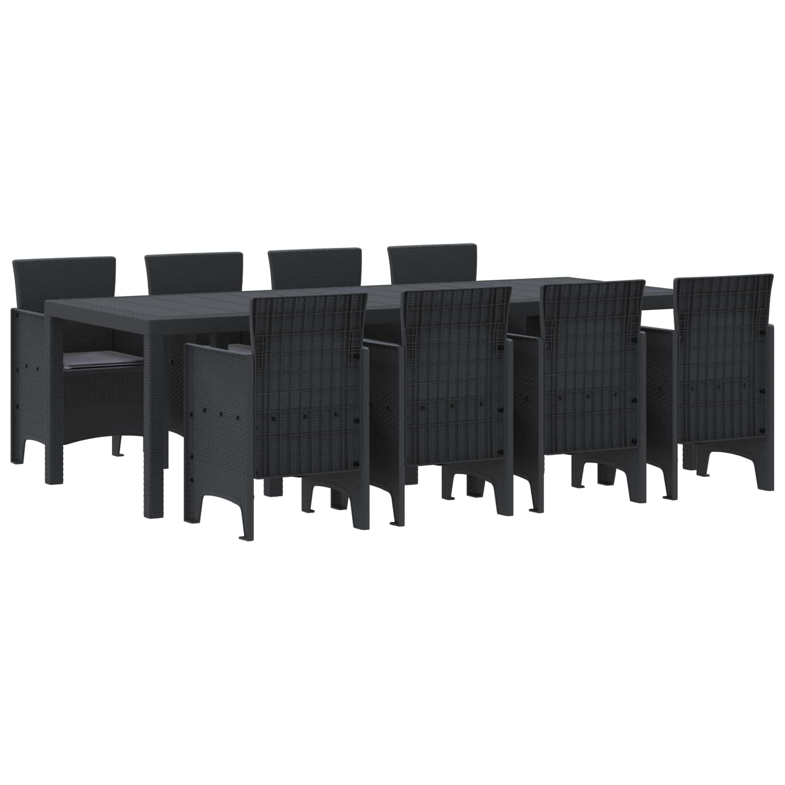 Σέτ φαγητού για κήπο 9 pcs Ανθρακί Πολυπροπυλένιο - Pakobazaar