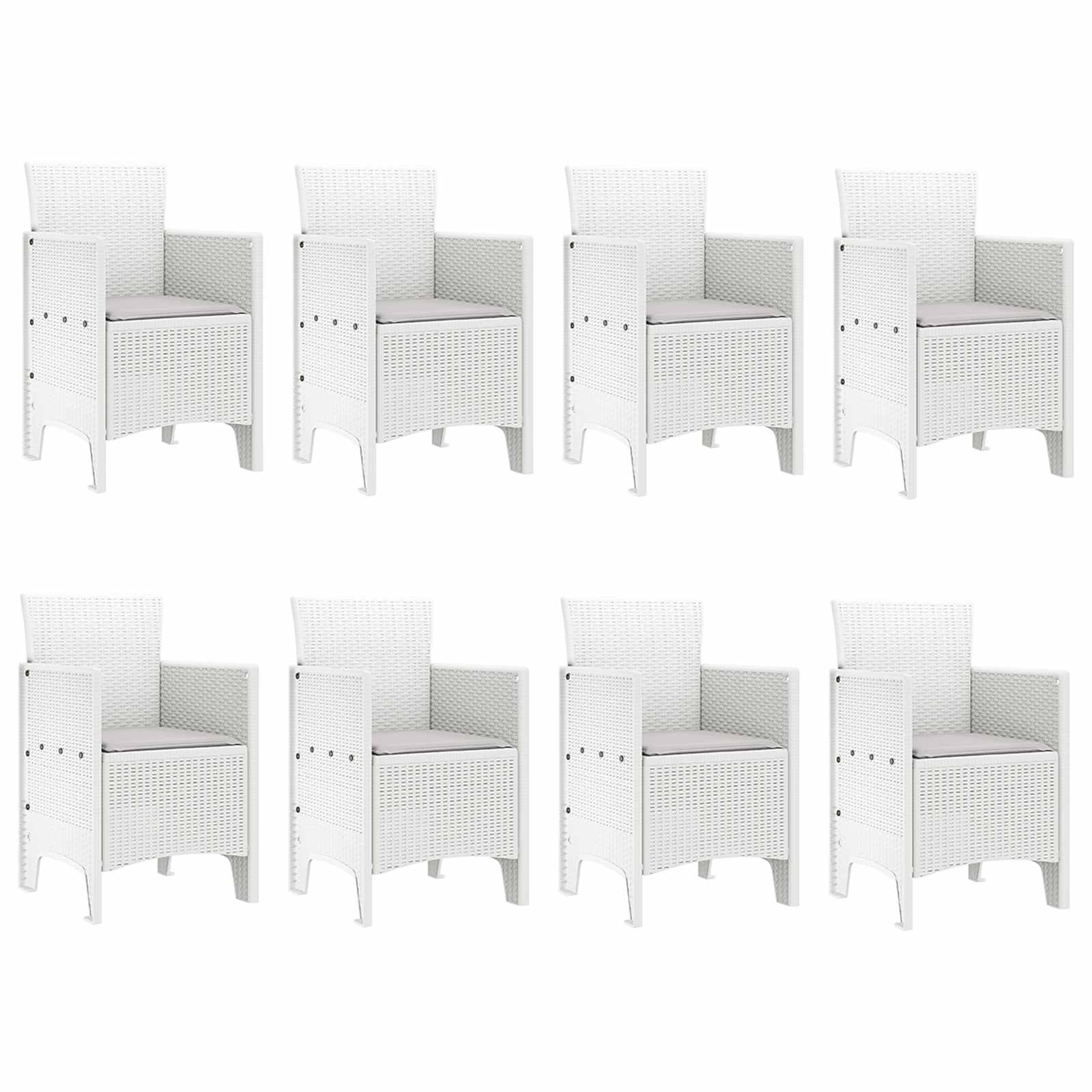 Σέτ φαγητού για κήπο 9 pcs Λευκό Πολυπροπυλένιο