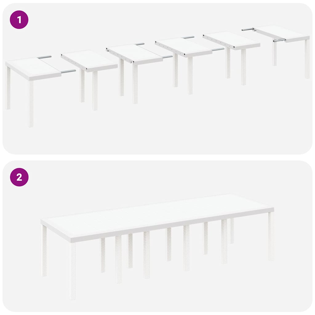 Σέτ φαγητού για κήπο 11 pcs Λευκό και ταμπά Συνθετική ρατάν