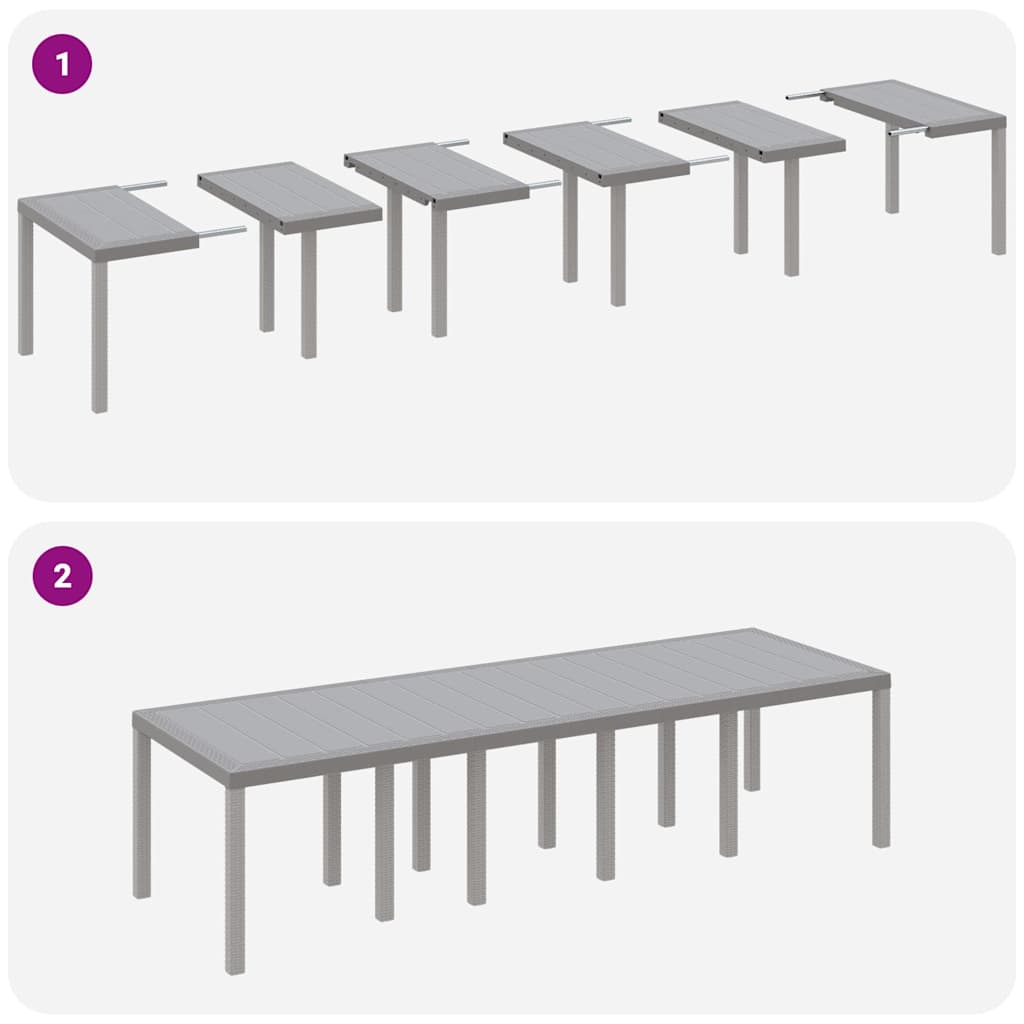 Σέτ φαγητού για κήπο με μαξιλάρι 11 pcs Ανοιχτό γκρι Πολυ ράταν - Pakobazaar