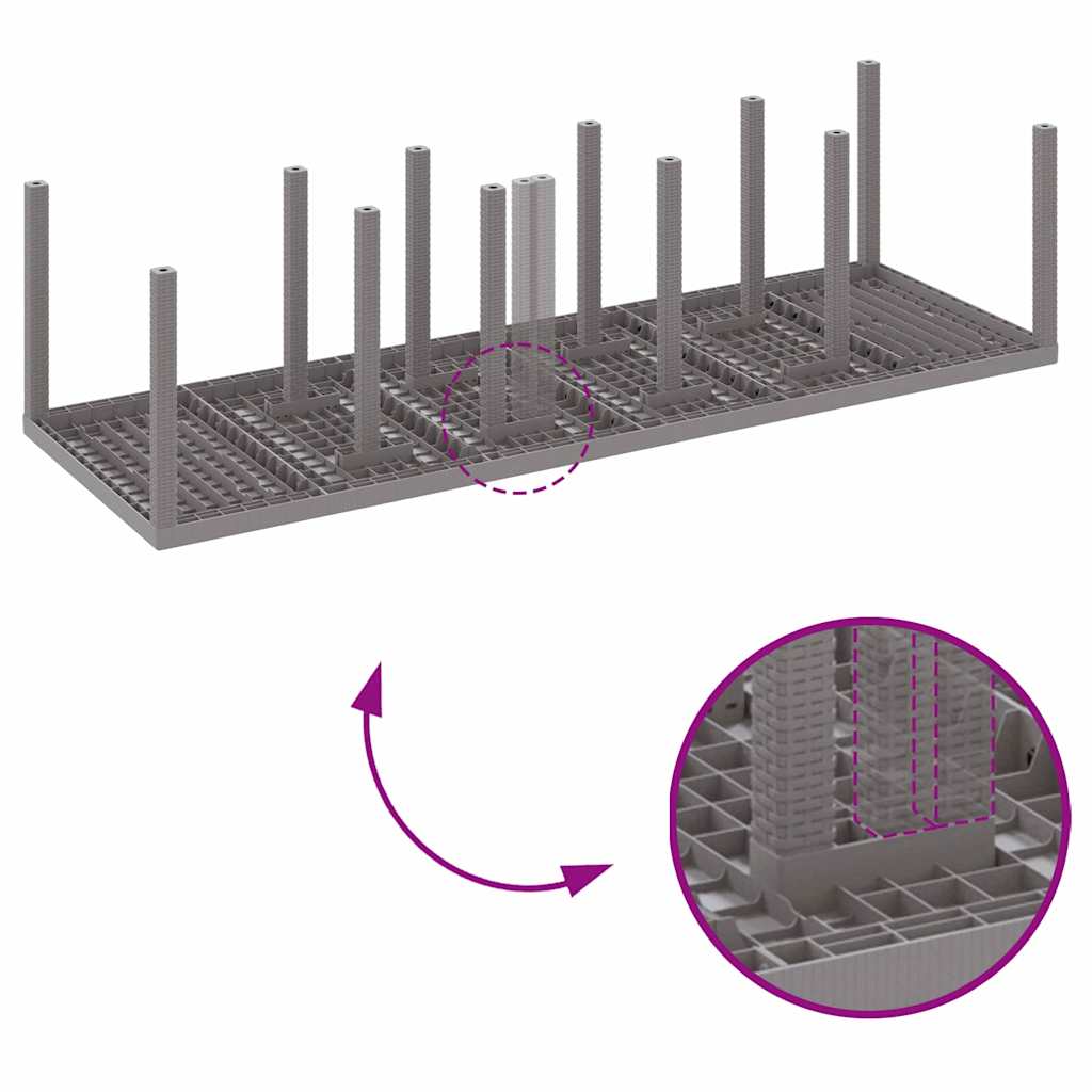 Σέτ φαγητού για κήπο 11 pcs Ανοιχτό γκρι και Ανθρακί
