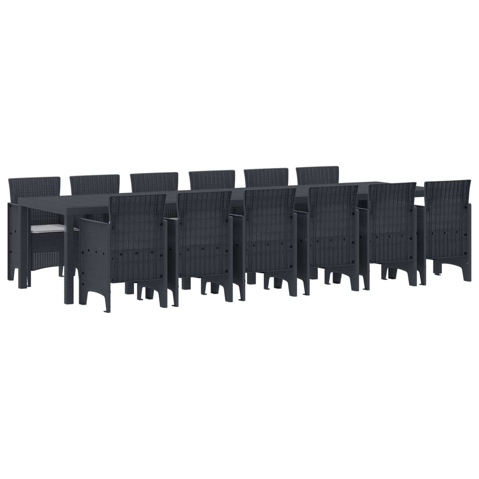 Σέτ φαγητού για κήπο 13 pcs Ανθρακί Rattan Polt - Pakobazaar